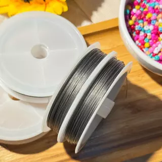 ลวดสลิง สำหรับร้อยลูกปัด ลวดสลิงเบอร์ 0.5,0.6 ยาว 100หลา diy