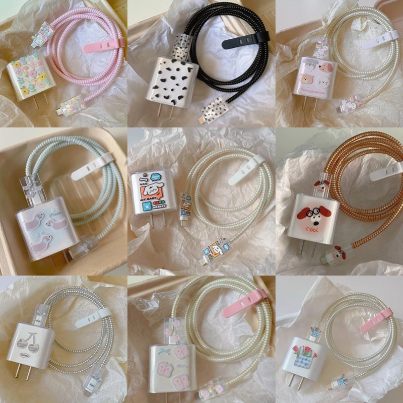 【NK】ตัวป้องกันสายชาร์จ เหมาะสำหรับเคสป้องกันแบบใส IP ป้องกันการพับ เคสป้องกันเครื่องชาร์จสุนัขพลังงานตัวป้องกันเครื่องชา