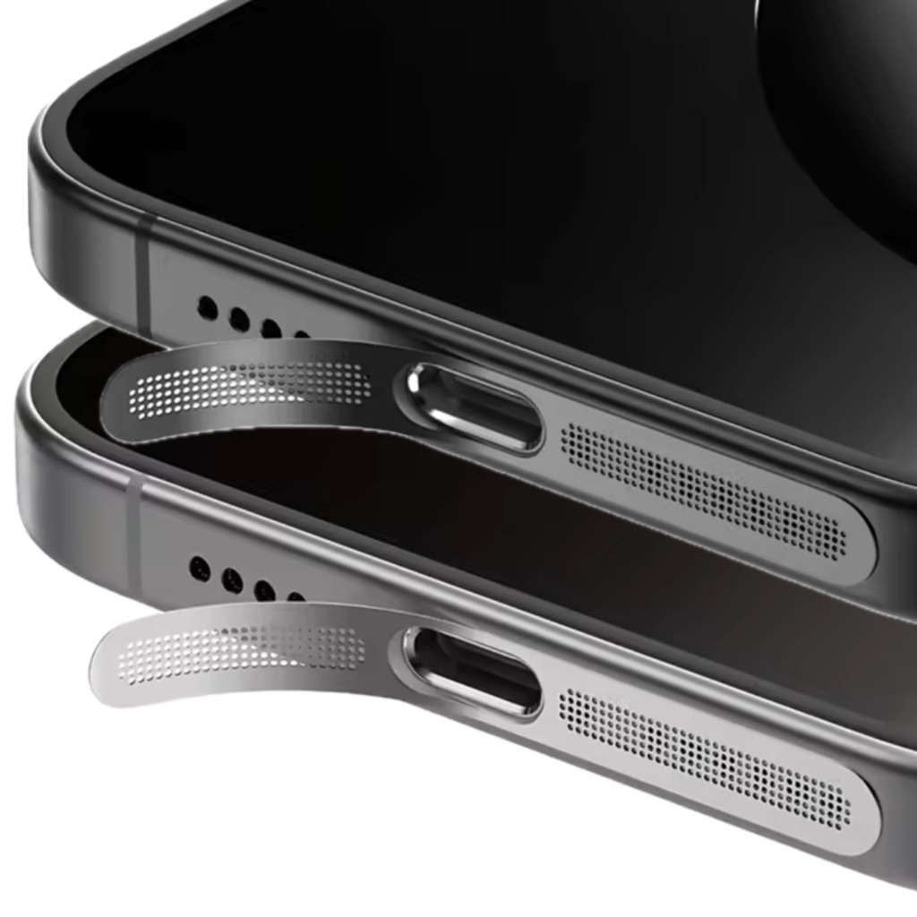 Metal Dust Proof Net For iPhone 15 16 pro max type-c port สติ๊กเกอร์ตาข่ายป้องกันฝุ่นโลหะสำหรับไอโฟน