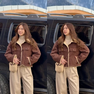 CO0984 TWO-TONE SUEDE FUR JACKET + BAG