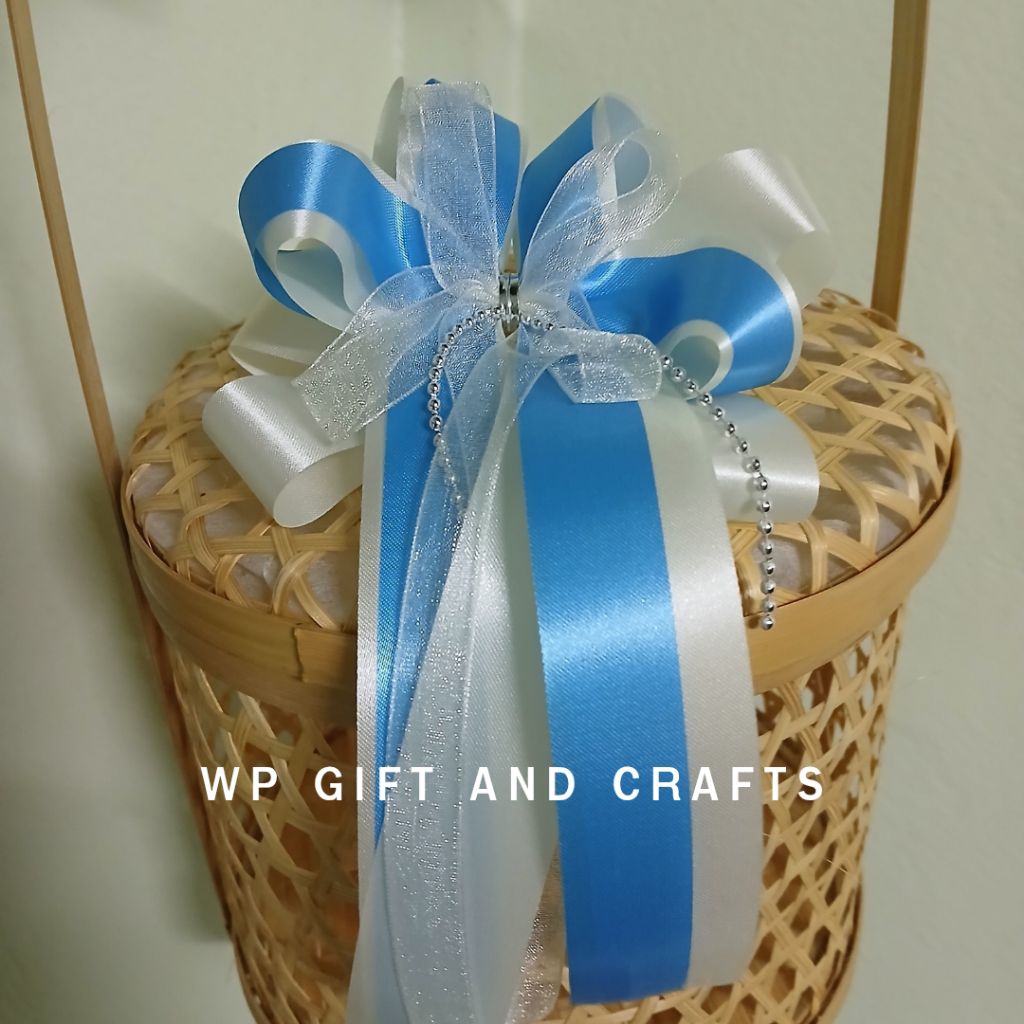 โบว์ ขนาด 5*9 และ6x11นิ้ว ผลิตตามออเดอร์  (โบว์ติดของขวัญ , โบว์ติดสังฆทาน , โบว์ติดกระเช้า , โบว์ติดตะกร้า - รูปที่ 2