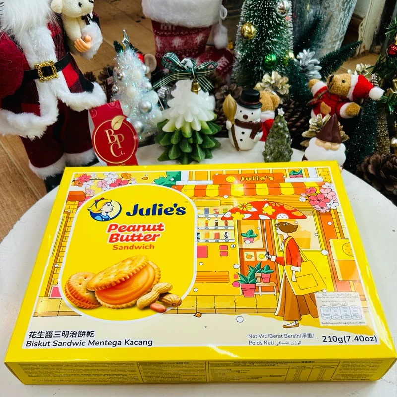 Julie’s จูลี่ส์ แซนวิช คุกกี้เนยถั่ว Peanut Butter Sanwich Biscuit รุ่นเทศกาล (น้ำหนักสุทธิ 210 กรัม