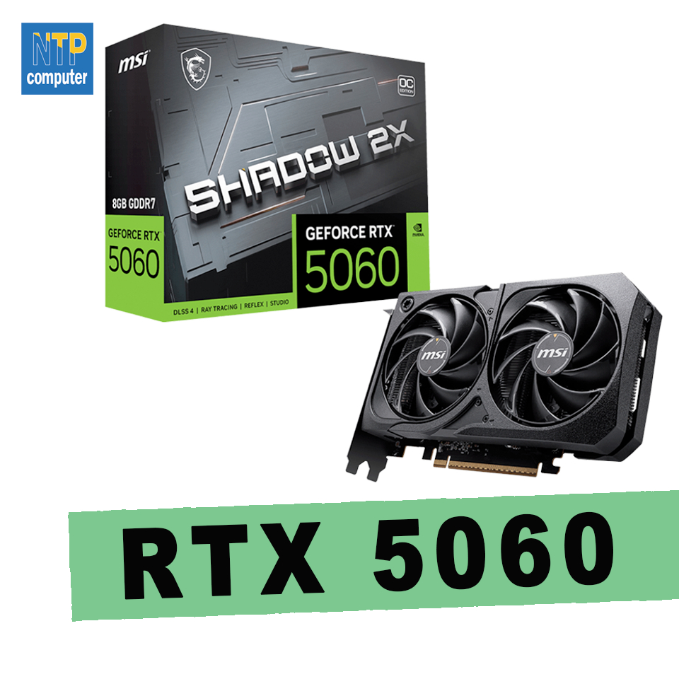 RTX5060 MSI GEFORCE VGA การ์ดจอ RTX 5060 8G SHADOW 2X OC GDDR7