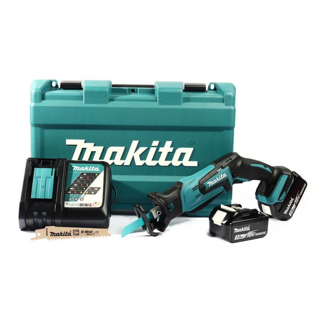 MAKITA เลื่อยชักไร้สาย 18 โวลต์ รุ่น DJR185RFE ความยาวช่วงชัก 1/2 นิ้ว รวมแบตเตอรี่-แท่นชาร์จ