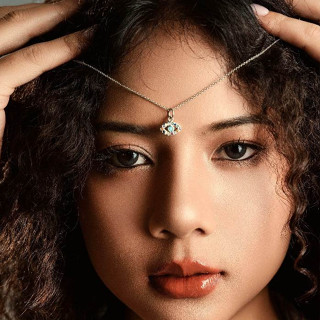 Vachana - 9 Lucky Gems Silver Evil Eyes Necklace (สร้อยนพเก้…