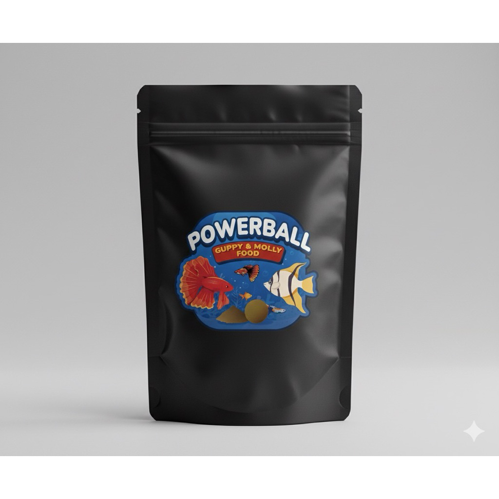 POWERBALL อาหารปลาสวยงาม สูตรผง DIY Mix สำหรับปลาหางนกยูง