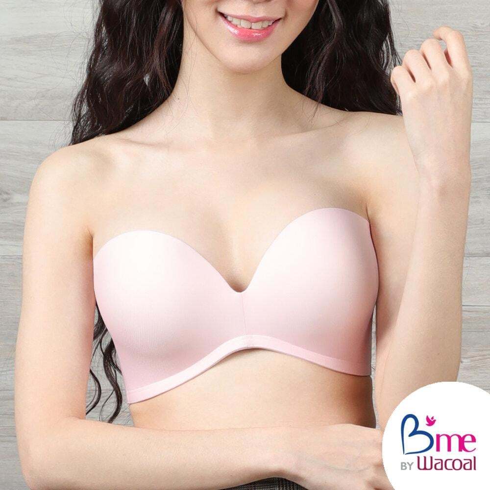 Wacoal B'Me - ME1701  บราไร้โครง มีฟองน้ำเสริมนิดหน่อย ฟองรูปมือช่วยโอบเต้าประคองทรง ให้อกสวย จากราค