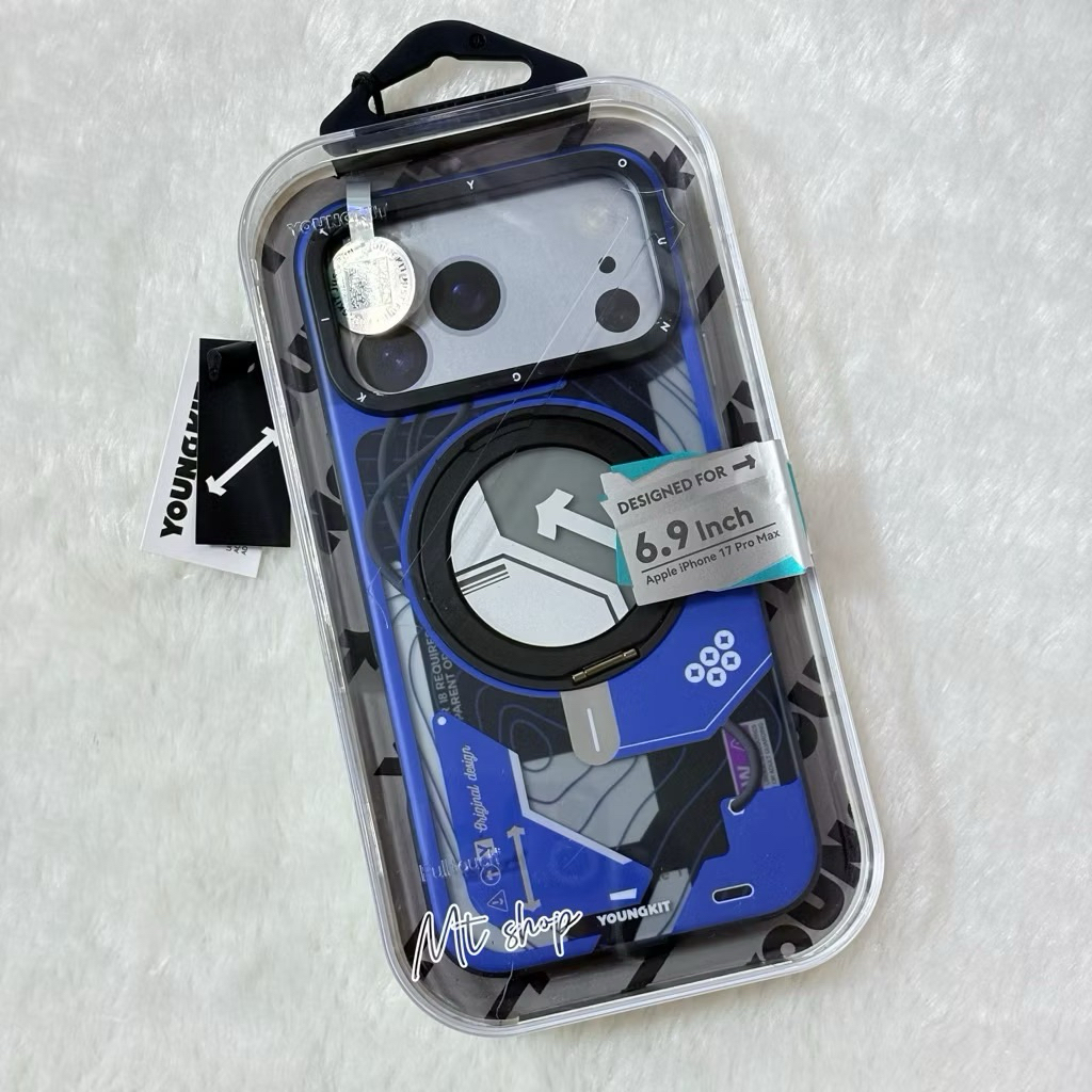 YOUNGKIT 360° เคสขาตั้งหมุนได้ เคสแม่เหล็ก สำหรับ iphone 17 pro max 17pro