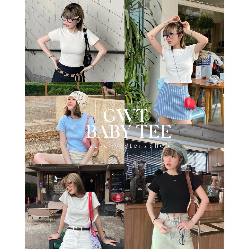 GWT baby tee สีเทา size s