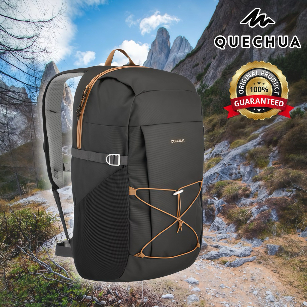 กระเป๋าเป้สะพายหลังขนาด 30 ลิตร รุ่น NH100 (สีดำ) QUECHUA