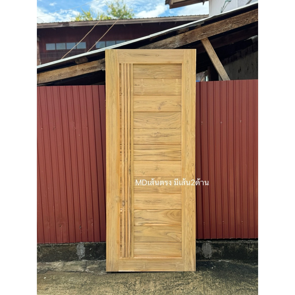 ประตูไม้สักแท้สไตล์โมเดิร์นราคาประหยัดผลิตจากไม้สักทองแท้ขาประตูกว้าง4นิ้วหนา3.5เซนติเมตร - รูปที่ 4