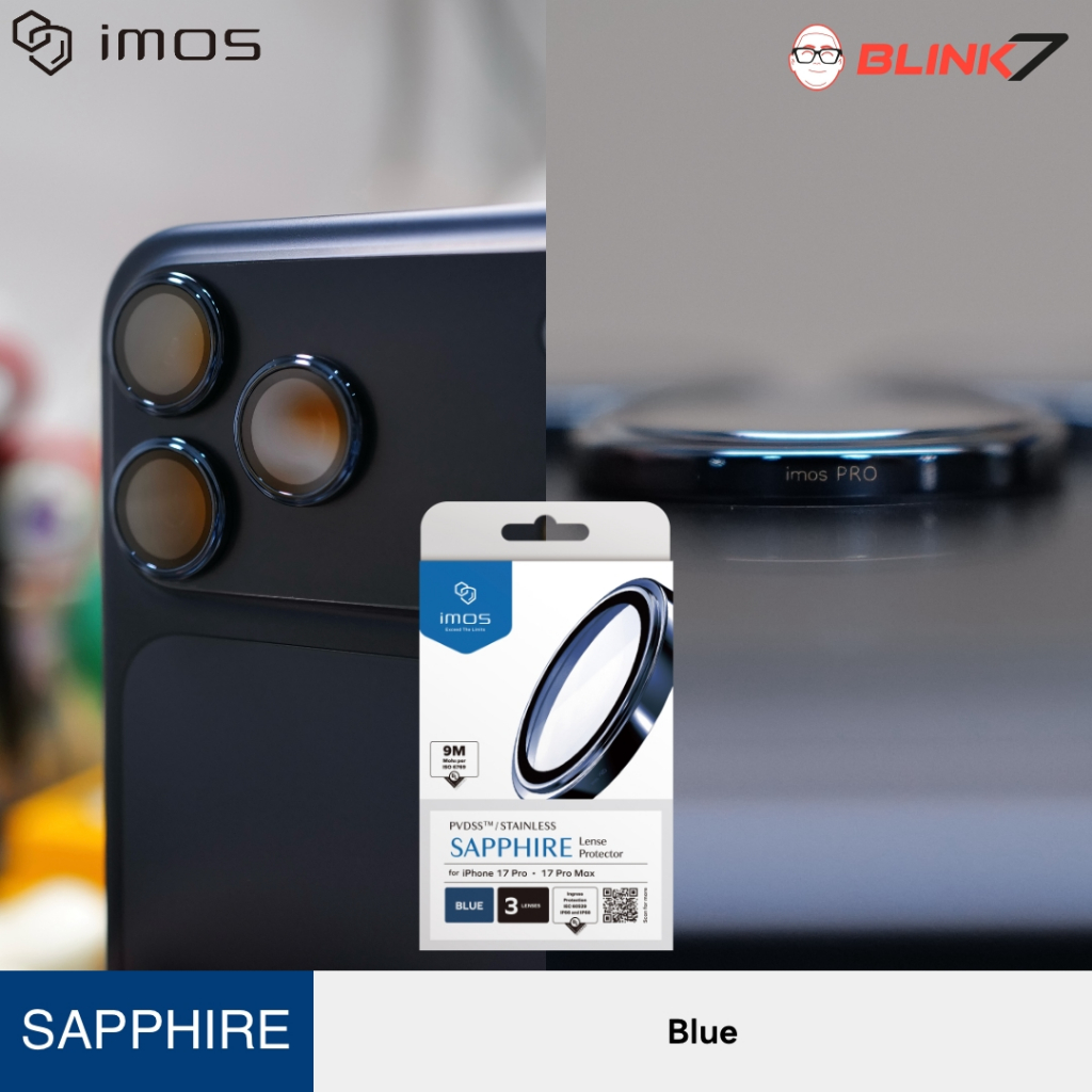 กระจกกันเลนส์กล้อง iMos Sapphire iPhone 17 Pro | 17 Pro Max ของแท้ ติดง่าย รูปที่ 3
