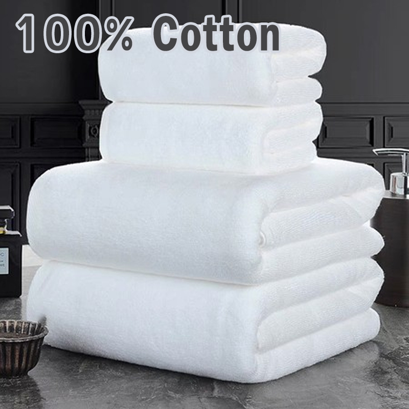 ผ้าเช็ดตัว เกรดโรงแรม ขนาด 35X75ซม ราคาส่ง การดูดซึมน้ำที่ดี เนื้อนุ่ม ซับน้ำดีขนไม่หลุด Cotton 100%