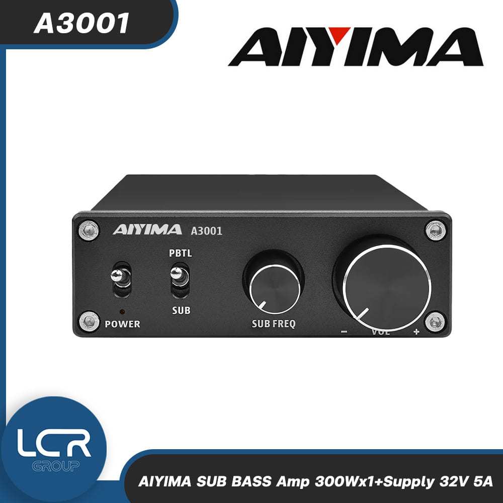 AIYIMA SUB BASS Amp A3001 300Wx1+Supply 32V 5A กำลังขับ (Output Power) 200W (ที่โหลด 4Ohm) Frequency