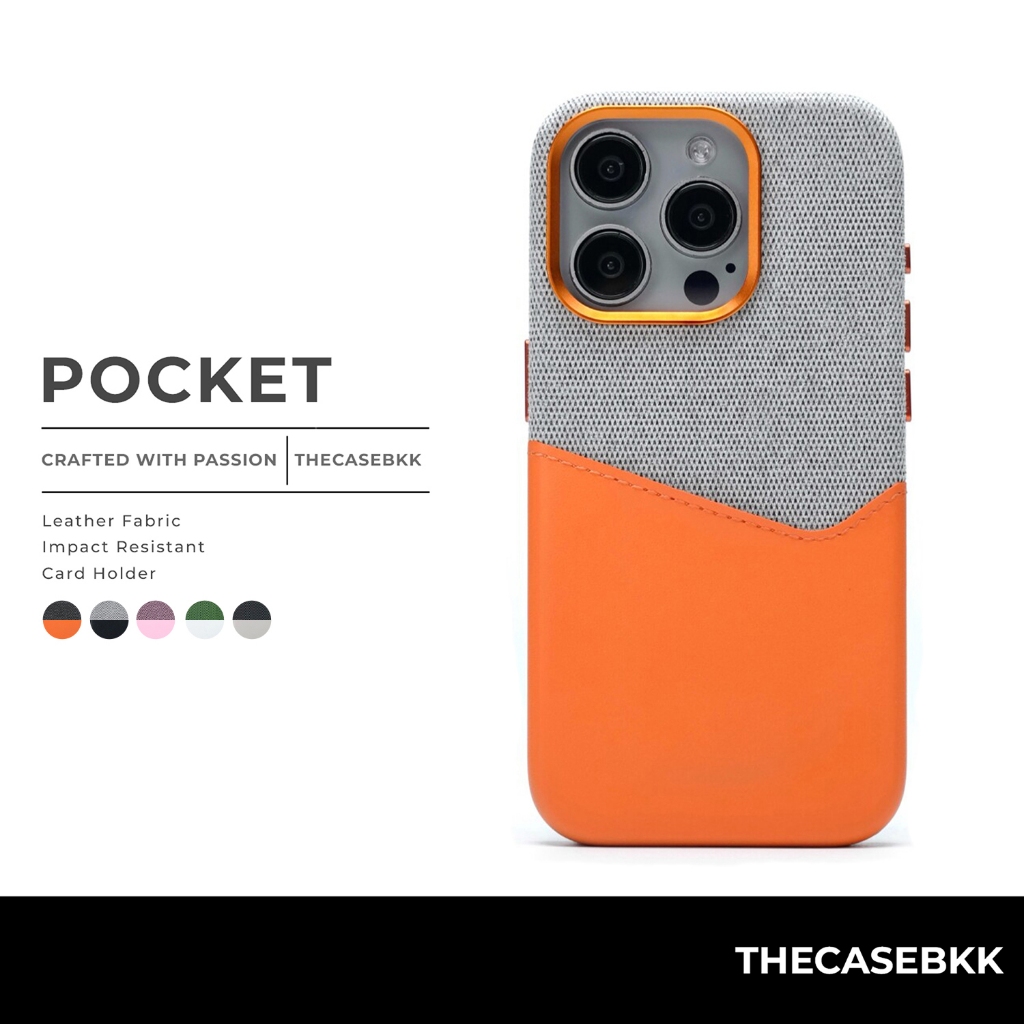 Pocket Design เคสไอโฟน THECASEBKK เคสกันกระแทก มาพร้อมช่องเก็บบัตร iPhone Case
