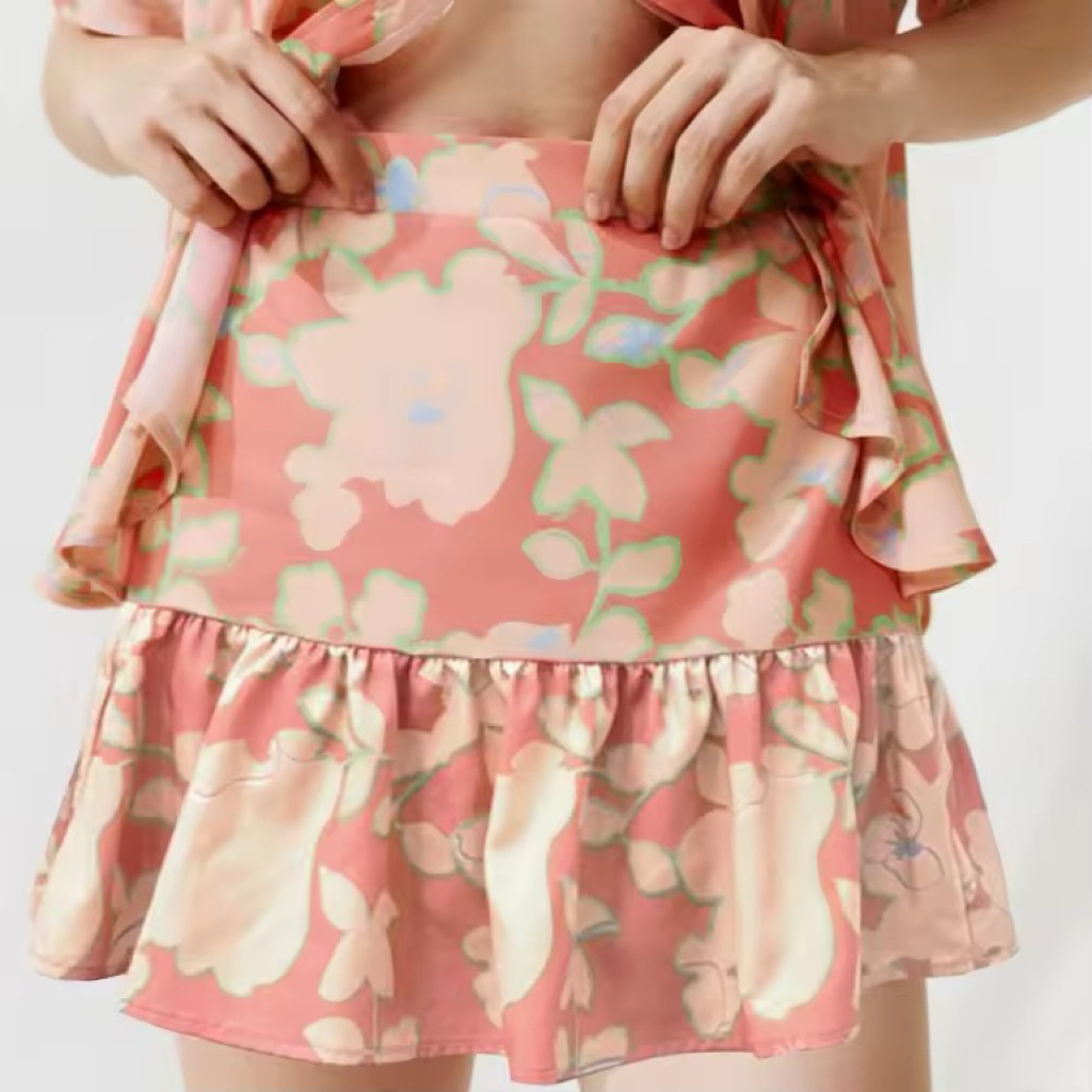 (New) พร้อมส่ง Endless Holiday Solo Row Skorts Pinkish Salmon M L