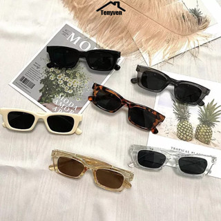 COD-⚡2025แว่นตาแฟชั่นเรโทรใหม่ แบบกรอบสี่เหลี่ยมผืนผ้าแคบ สไ…