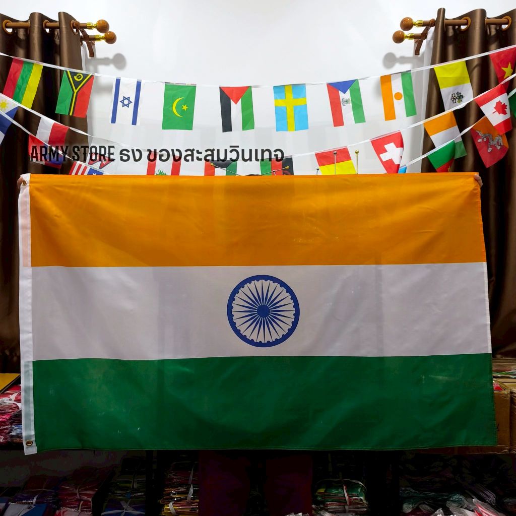 <ส่งฟรี!!> ธงชาติ อินเดีย India Flag 4 Size พร้อมส่งร้านคนไทย ออกบิลเงินสดได้