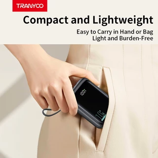 TRANYOO K15【CCC&TIS】10000mAh/20000mAh power bank with built-in Type-C Lightning charging cable, battery level display
