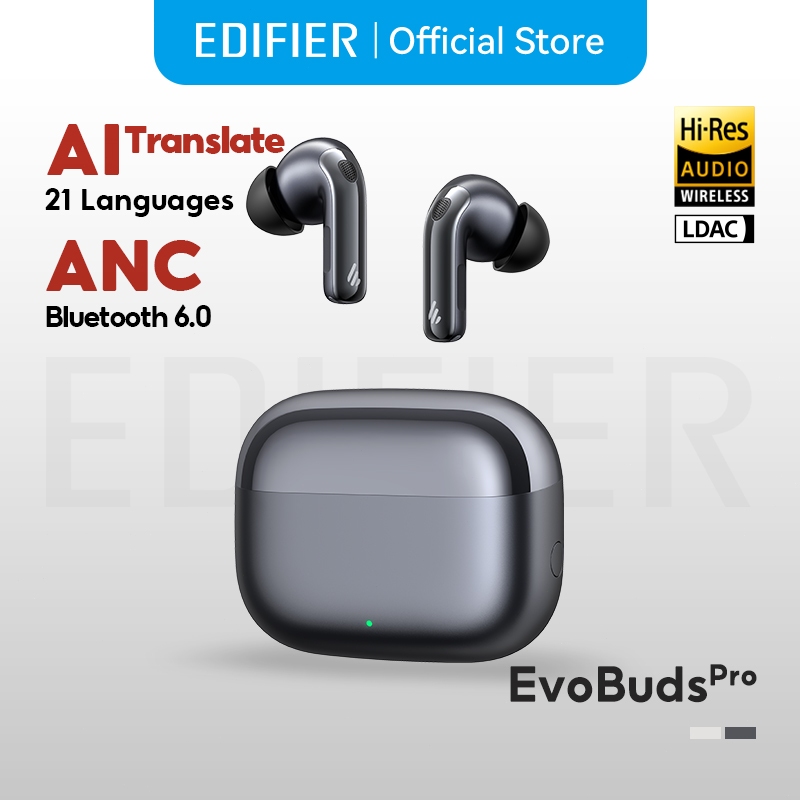 Edifier EvoBuds Pro True Wireless ANC หูฟังตัดเสียงรบกวน Bluetooth 6.0 พร้อมระบบ AI แปลภาษาเสียงสนทนาชัดเจน