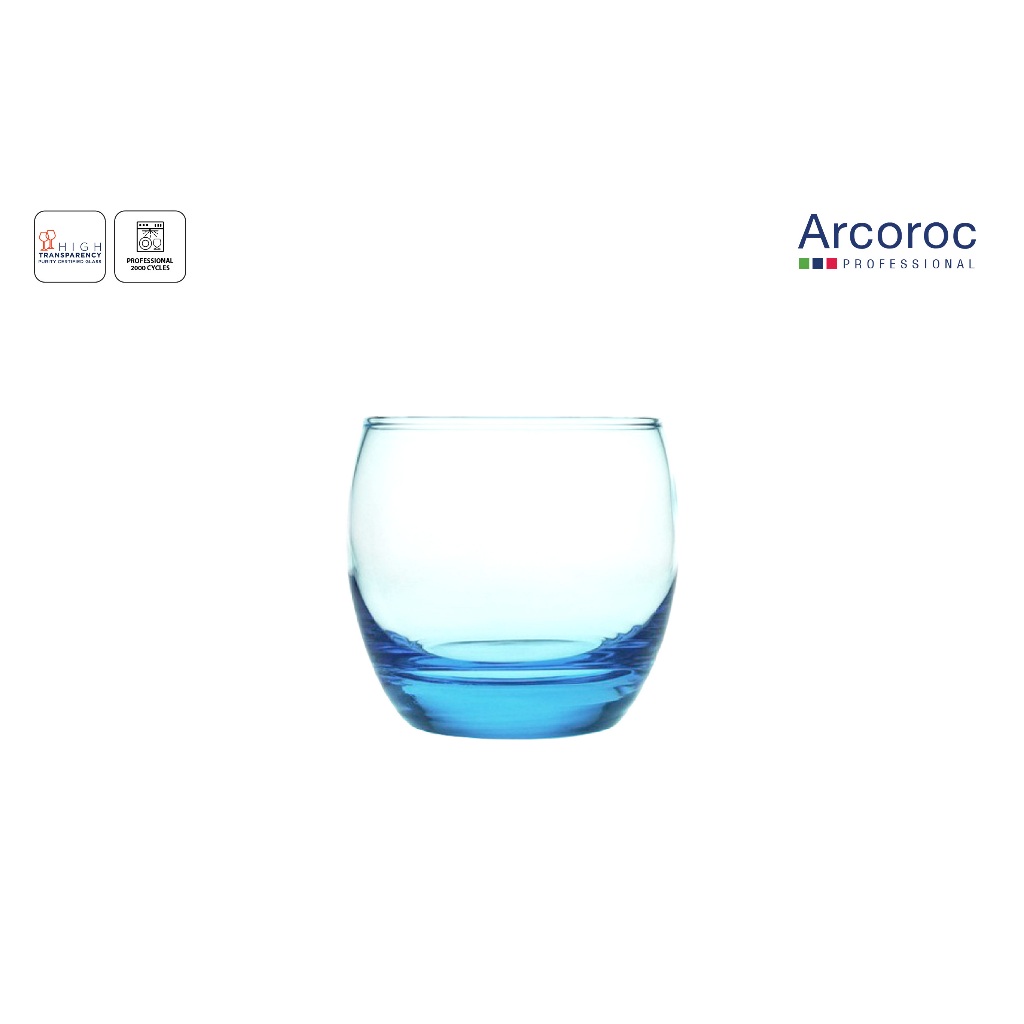 LUMINARC Tumbler  แก้วน้ำ Salto ทรงเตี้ย สีฟ้า 320 มล. - GAR53