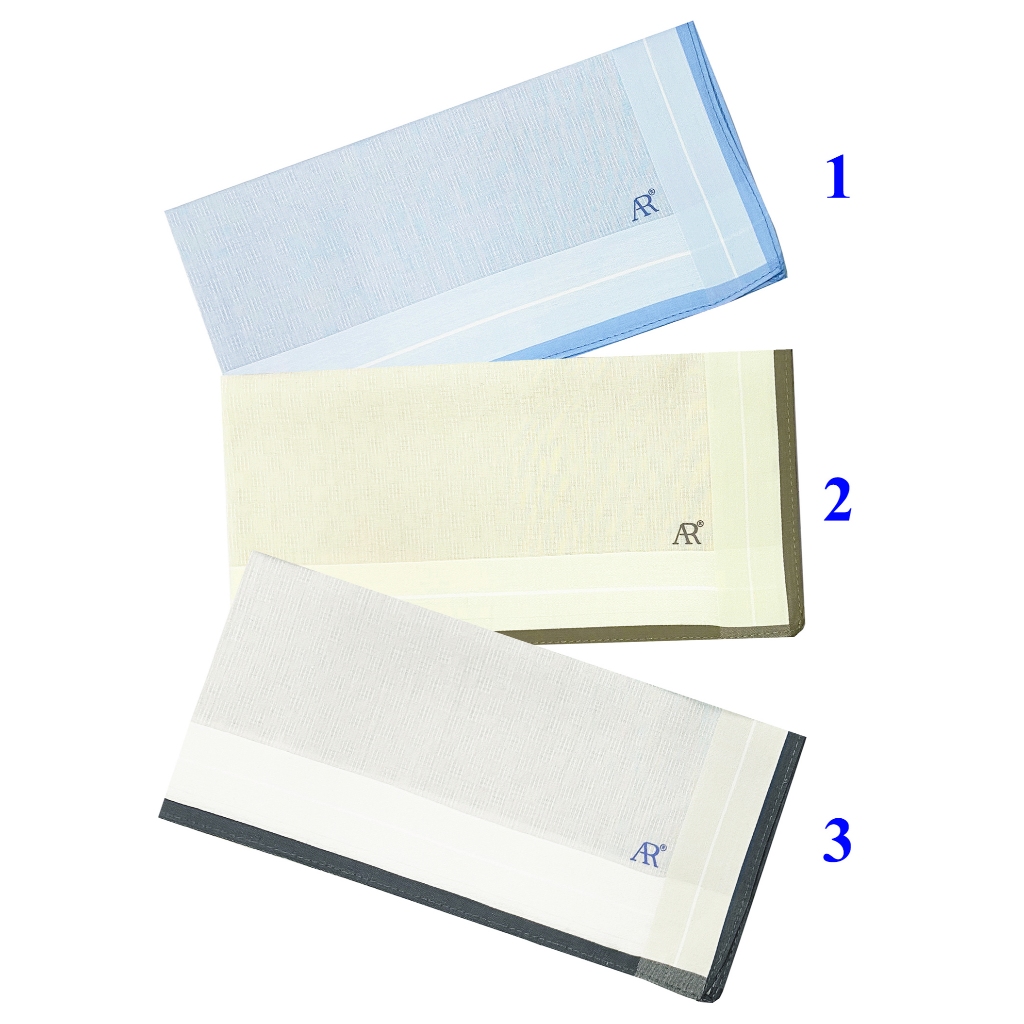 ANGELINO RUFOLO Handkerchief (ผ้าเช็ดหน้า) ผ้า 100% COTTON คุณภาพเยี่ยม ดีไซน์ Smart สีฟ้า/สีกากี/สีเทา