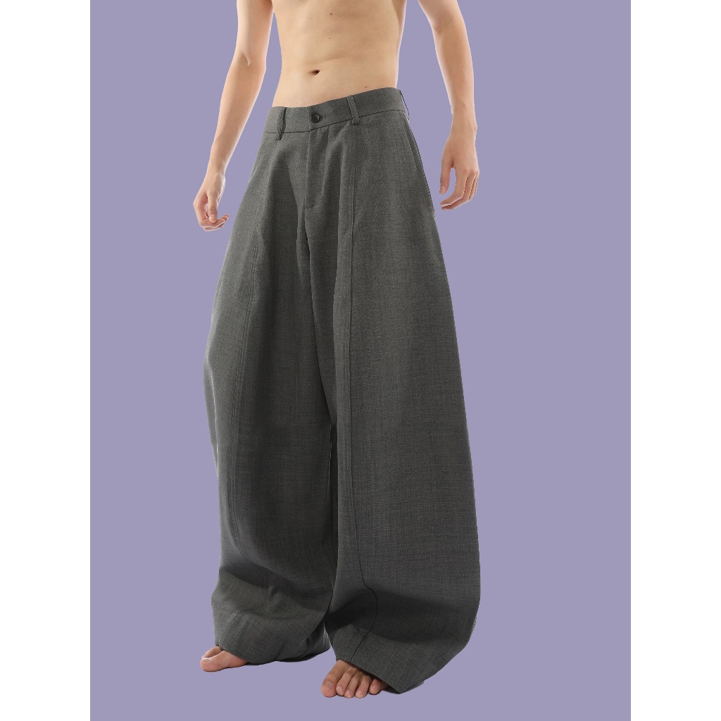 LEELA - GRAY TROUSER - กางเกงขากระบอกใหญ่ (เฉพาะกางเกง)