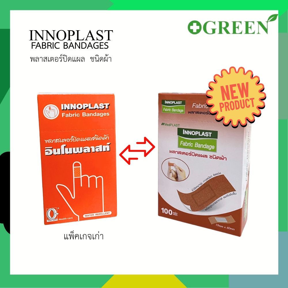 Innoplast Fabric Bandage ชนิดผ้า พลาสเตอร์ปิดแผล  (100ชิ้น/กล่อง)
