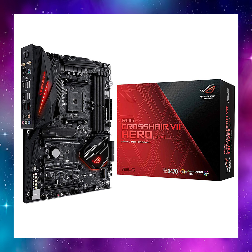 MAINBOARD (เมนบอร์ด) AM4 ASUS ROG CROSSHAIR VII HERO (WI-FI) X470 RYZEN ใช้งานปกติ