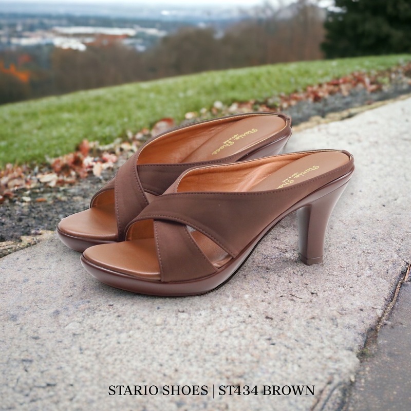 Stario Shoes ~ST434 สูง2นิ้ว หน้าสวม แนะนำเพิ่มไซส์+1 รองเท้าสุขภาพดีไซน์แฟชั่น หรู ดูแพง ไม่แก่ ใส่ทำงานหรือออกงานก็สว