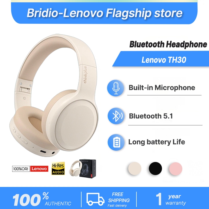 Lenovo TH30 หูฟังบลูทูธ  หูฟังสเตอริโอบลูทู ธ พร้อมไมโครโฟน หูฟังเพลง HD พร้อมไมโครโฟนกีฬา TWS