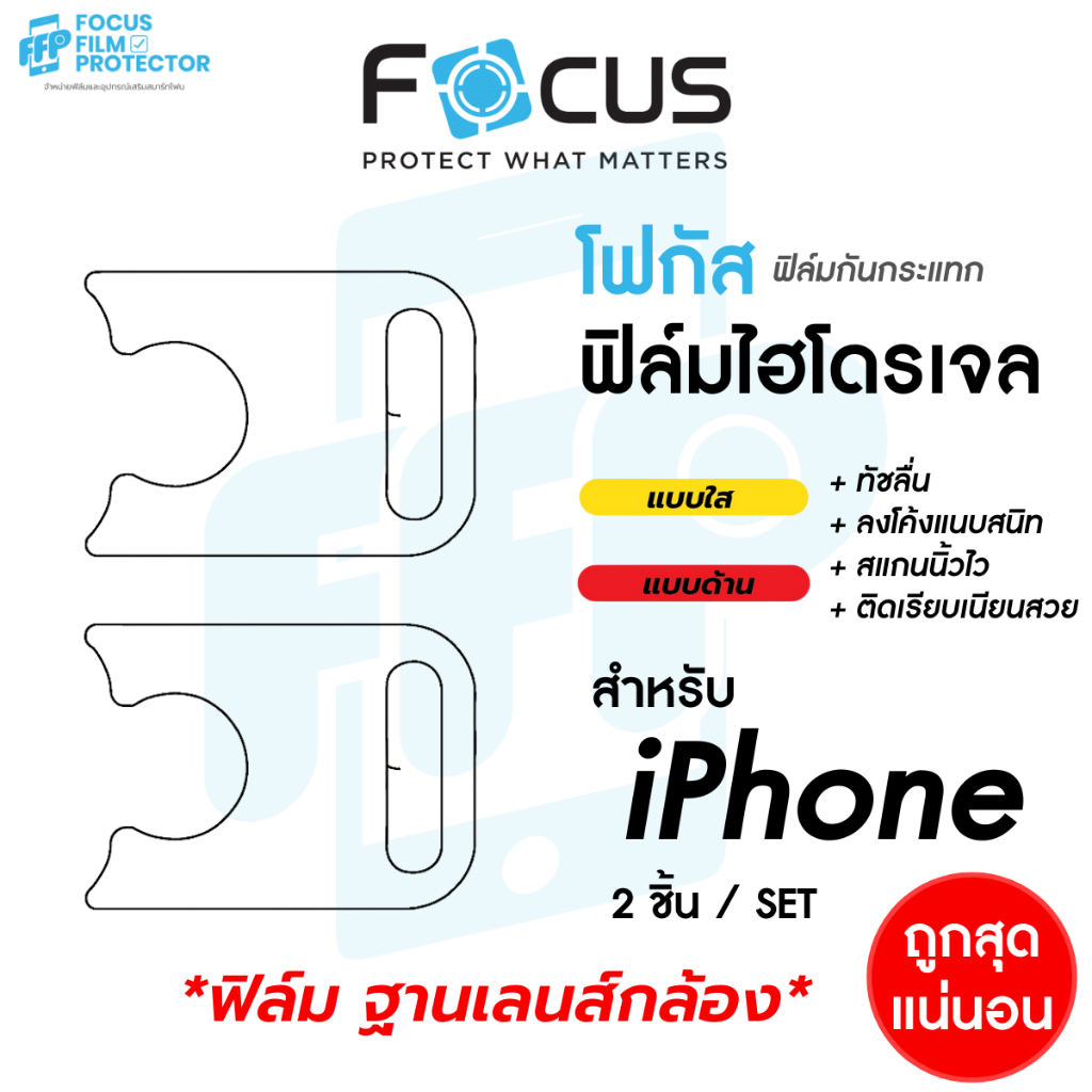 Focus ฟิล์มไฮโดรเจล ฟิล์ม ฐานเลนส์กล้อง Hydroplus สำหรับ iPhone ไอโฟน 17 Pro 17 Pro Max  โฟกัส