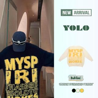YOLO เสื้อสเวตเตอร์คอกลม OVERSIZE เสื้อสเวตเตอร์คอกลมเวอร์ไซ…