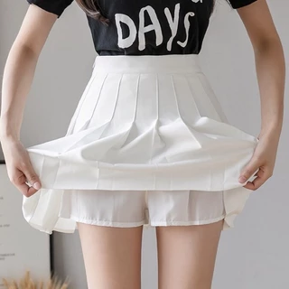 พร้อมส่ง กระโปรงเทนนิส สีพื้น น่ารักเกาหลี