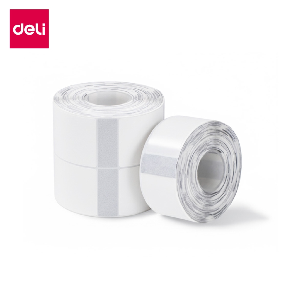 Deli สติกเกอร์ กระดาษพิมพ์ความร้อน แบบใส ติดฉลากยา ป้ายราคา ใช้ได้หลากหลาย 80แผ่น/ม้วน Label Printer
