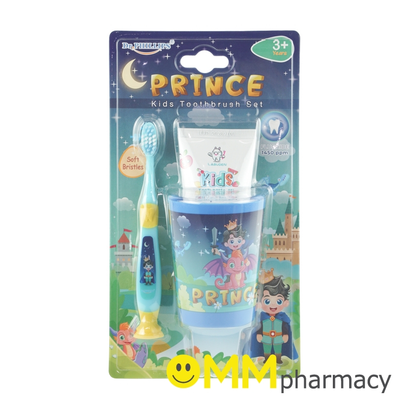 ชุดแปรงสีฟันเจ้าชาย +แก้วบ้วนปาก+ยาสีฟัน 50ML.(กลิ่นฟรุตตี้)