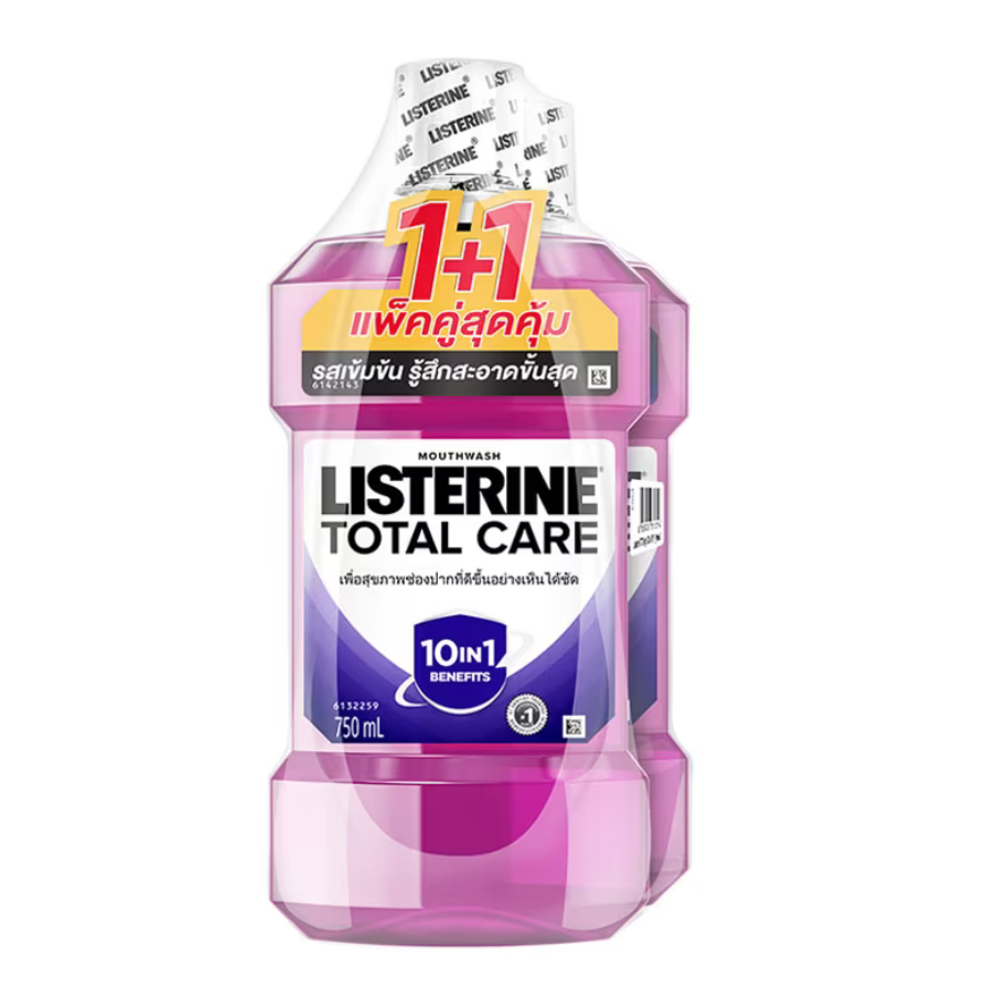 (แพ็คคู่)LIsterine 1+1 750ml ลิสเตอรีนน้ำยาบ้วนปาก750มล แพ็คคู่สุดคุ้ม
