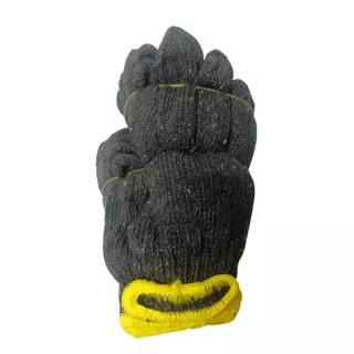 ถุงมือผ้า 7 ขีด (1โหล) - ขอบเหลือง