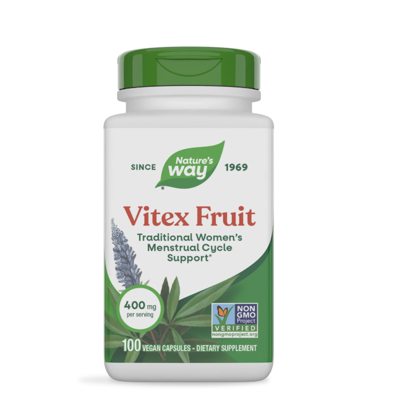 ไวเท๊กซ์ เชสต์เบอร์รี่ (Chasteberry) Nature's Way, Vitex Fruit, 400 mg, 100 Vegan Capsules