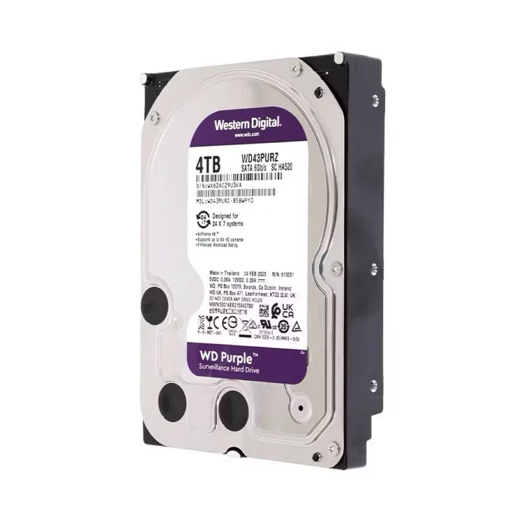 ฮาร์ดดิส WD 4TB Purple Harddisk for CCTV - WD43PURZ