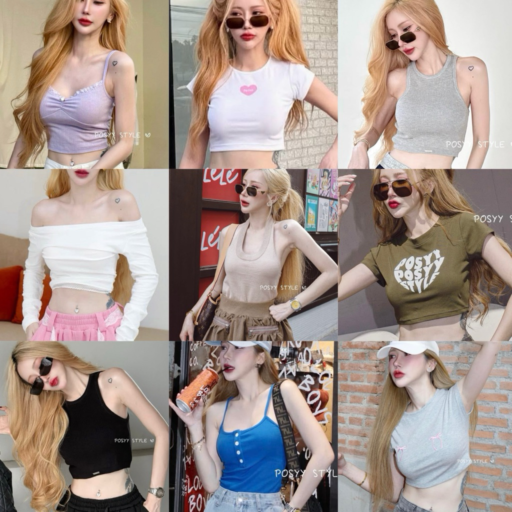 🔥🔥 Posyy Style เฉพาะเสื้อ มีทั้ง มือ 1 ป้ายห้อย และ มือ 2 ใส่ครั้งเดียว 🤍🩷🩶