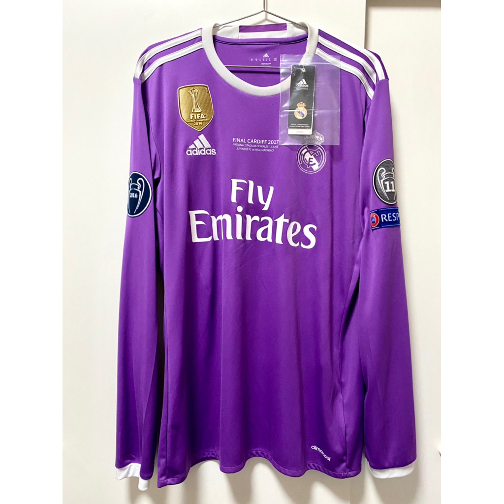 เสื้อบอล Real Madrid 2016/17 away full Ronaldo UCL แขนยาว ป้ายห้อย