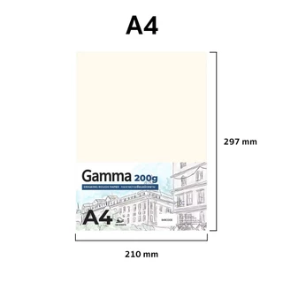กระดาษ กระดาษร้อยปอนด์ Gamma แกมม่า หนา 200g ถนอมสายตา 50 แผ่น ขนาด A5 , A4 และ A3 (จำนวน1แพ็ค)