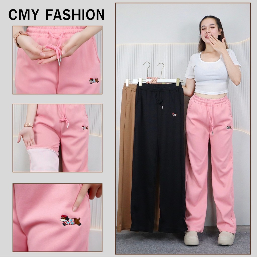 กางเกงขายาว 9ส่วน กางเกงทรงขากระบอกกลาง ปักลายตัวการ์ตูน ผ้าวอร์ม เนื้อผ้านิ่ม สไตล์แฟชั่น ใส่ได้ทั้งชายและหญิง p99361#