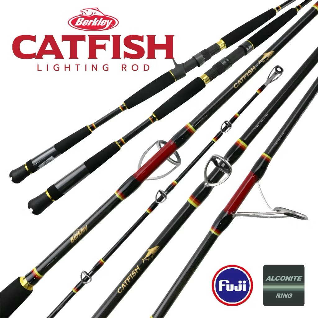 (พร้อมส่ง)Berkiey LIGHTNIG ROD CATFISH ไกด์ Fuji คันตกปลาบึก ปลาทะเล
