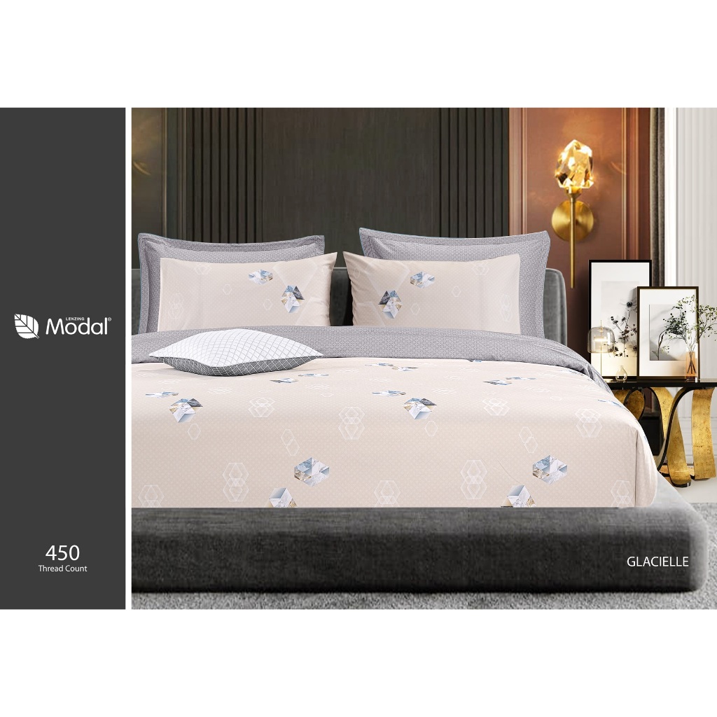 SANTAS ชุดเครื่องนอน ดีไซน์ GLACIELLE ขนาด 6 ฟุต ทอ 450 เส้นด้าย MODAL