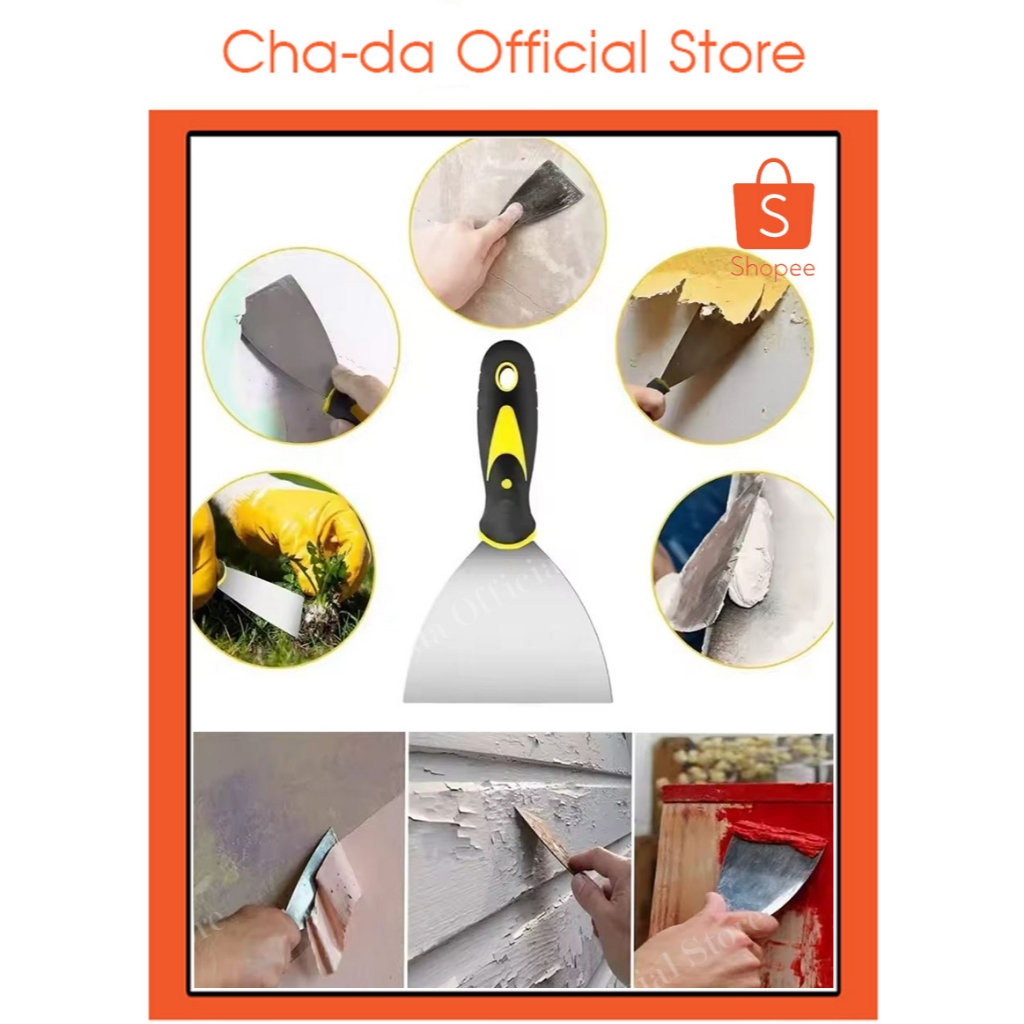 เกียงโป๊วสี เกรียงขูด หลายขนาด1นิ้ว-6นิ้ว เกียงฉาบปูน เกียงก่ออิฐ เกียงสแตนเลส เกรียงโป้ว เกียงขูดด้ามยาง ไม่เป็นสนิม