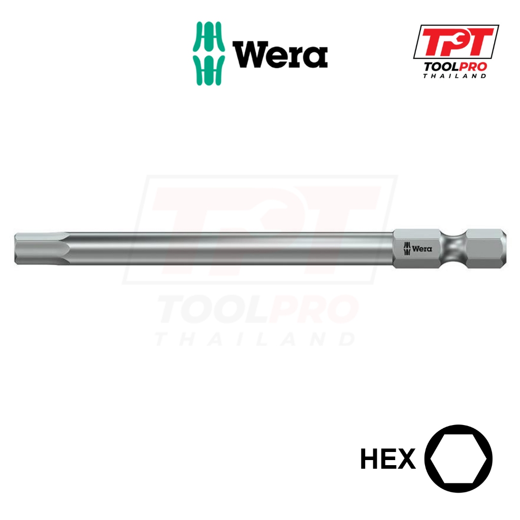 Wera ดอกไขควง หกเหลี่ยม 89mm, 840/4 Z (Tough) Hex-Plus Bit
