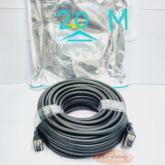 สายสัญญาณภาพ VGA ผู้-ผู้ (3+6) สายยางสีดำ (1080P,720P) ยาว 20 M (DT-V007) Dtech (ออกใบกำกับภาษีได้)