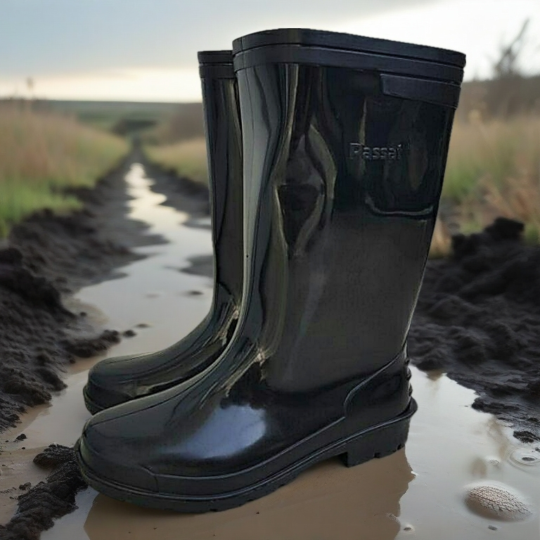 Passat บู๊ทกันน้ำ สีดำ 12 "  ไซส์ 9.5-11.5